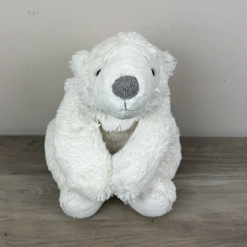 Pier 1 Imports White Polar Bear Plush Stuffed Animal Floppy Laying 20